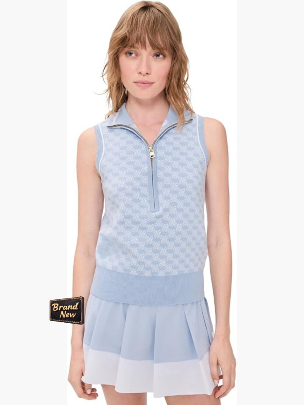 Varley Vincent Half Zip Knit Sweater Vest Sleeveless Athletic Pullover